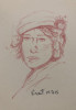 Visage de femme au crayon.
