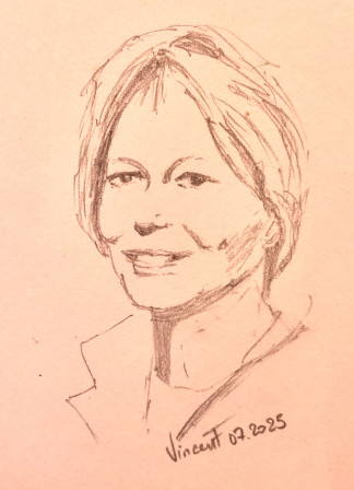Visage de femme au crayon.